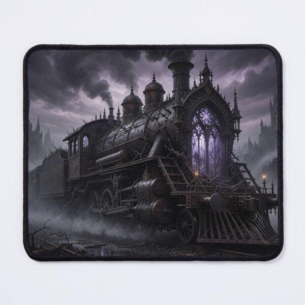 Item preview, Majestic Gothic Cathedral Ghost Train – Haunted Dark Fantasy Locomotive in Ruins designed and sold by Pioneer Spirit Market.