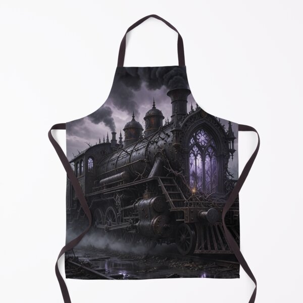 Item preview, Majestic Gothic Cathedral Ghost Train – Haunted Dark Fantasy Locomotive in Ruins designed and sold by Pioneer Spirit Market.