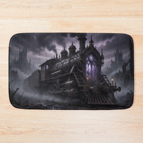Item preview, Majestic Gothic Cathedral Ghost Train – Haunted Dark Fantasy Locomotive in Ruins designed and sold by Pioneer Spirit Market.