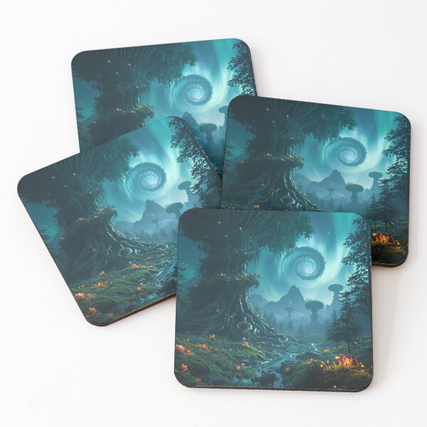 Item preview, Sky Spiral Root Forest Fantasy Alien Landscape designed and sold by Luminous Wilds.