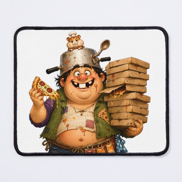Item preview, Funny Chef Carrying Pizza Delivery Boxes designed and sold by SRY DESIGN.