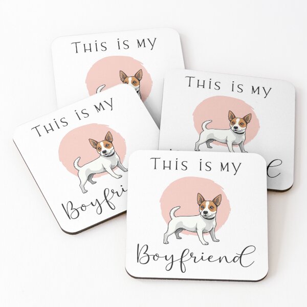 Item preview, This is my Boyfriend with Jack Russell Terrier on pink background designed and sold by Prints by Mat.