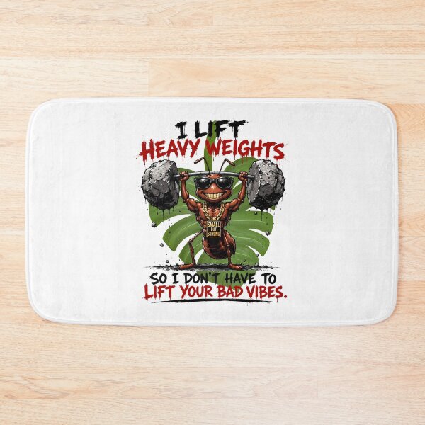 Item preview, I Lift Heavy Weights So I Don't Have To Lift Your Bad Vibes — Funny Muscular Ant Gym Workout Sarcastic Quote Design designed and sold by AbderraimArt.
