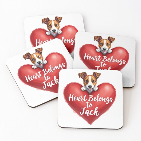 Item preview, Heart Belongs to Jack with Jack Russell Terrier and heart designed and sold by Prints by Mat.