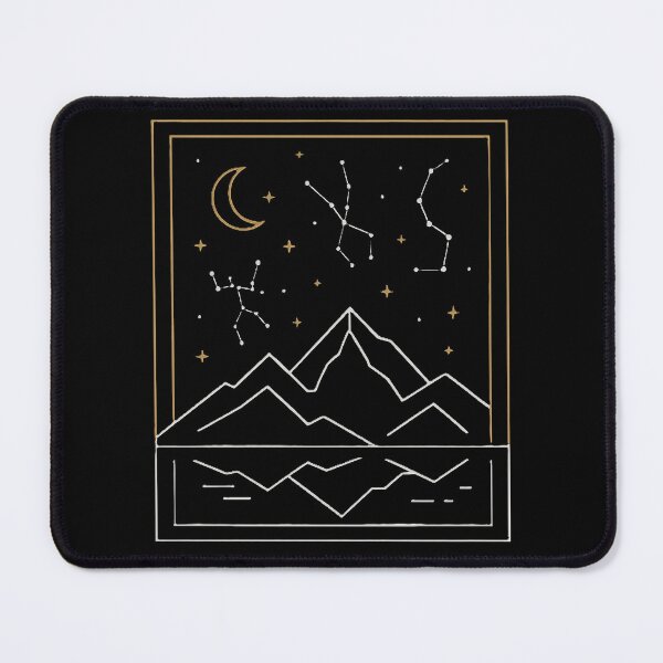 Item preview, Minimalist Mountain Constellation and Moon Line Art designed and sold by MIArt Studio.