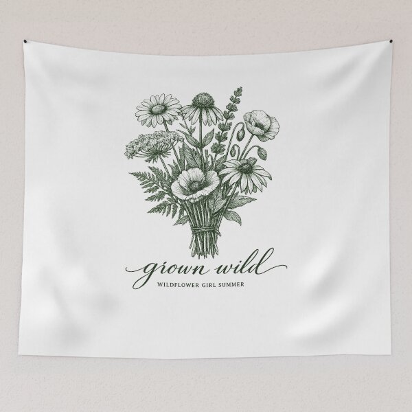 Item preview, Grown Wild Wildflower Girl Summer — Vintage Botanical Wildflower Bouquet designed and sold by VaultInk.