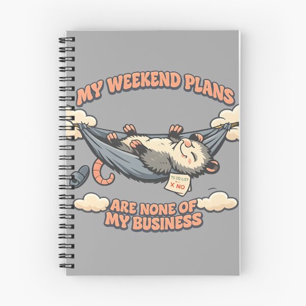 Item preview, My Weekend Plans Are None Of My Business Lazy Hammock Possum Funny Retro Quote Sticker designed and sold by  Artistry in Motion by MADsrecreation.