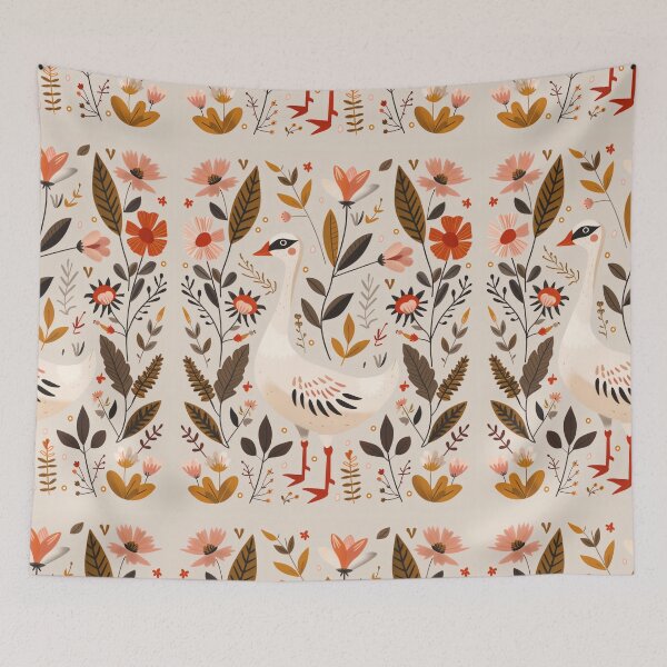 Item preview, Scandinavian Folk Art, Floral Goose designed and sold by xiao xuans.