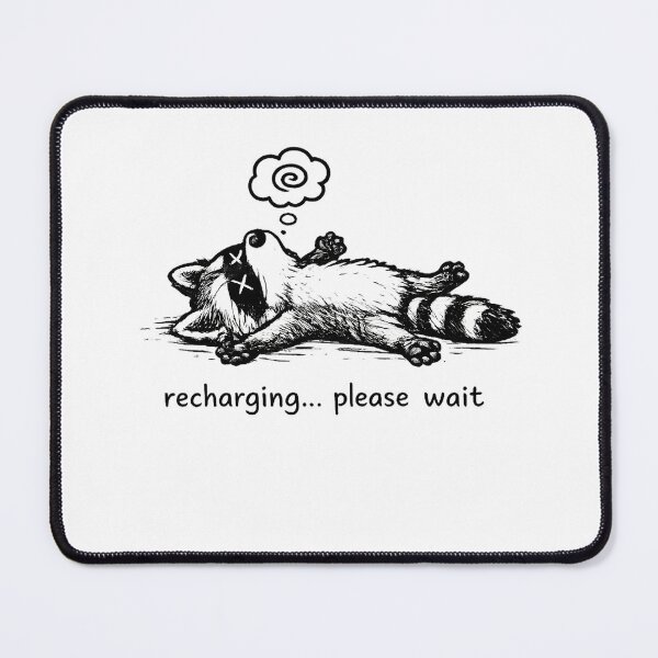 Item preview, Recharging Please Wait Raccoon Funny Mental Health Shirt Relatable Burnout Gift Goblincore Tee Introvert Humor Shirt designed and sold by Gremlin Hours.