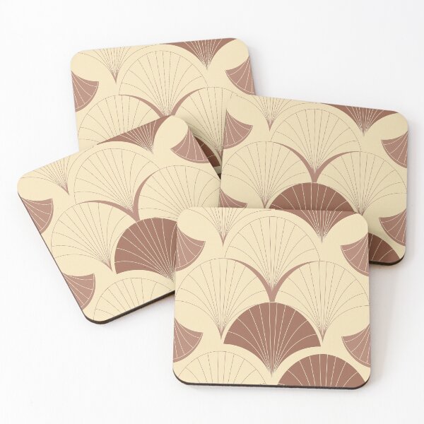 Item preview, Earth Tone And Cream Fan Art Deco Pattern designed and sold by DEC02.
