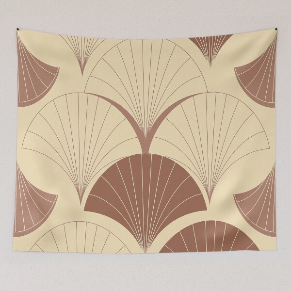 Item preview, Earth Tone And Cream Fan Art Deco Pattern designed and sold by DEC02.