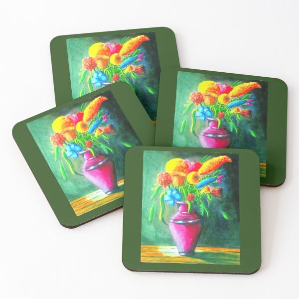 Item preview, A vibrant floral artwork featuring colorful blossoms in a purple vase, designed to bring warmth and elegance to modern living spaces decor designed and sold by Shukasya-Arts.
