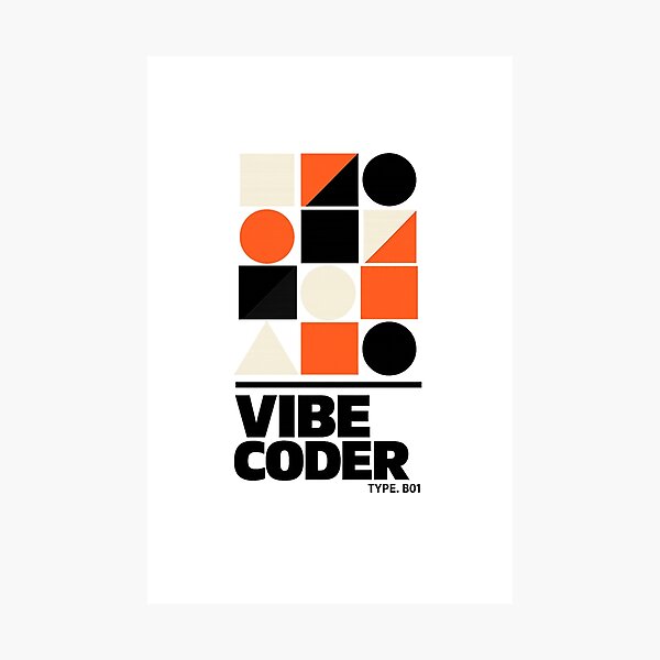 Item preview, Vibe Coder Brutalist Bauhaus — Modern Geometric AI Developer designed and sold by VaultInk.