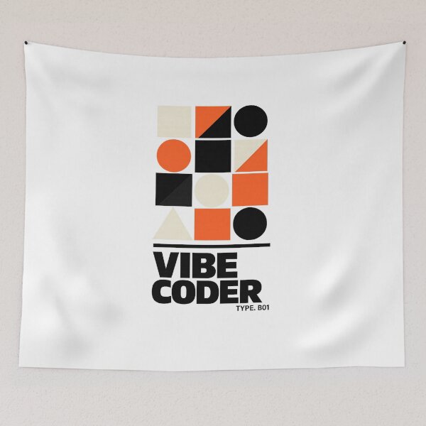 Item preview, Vibe Coder Brutalist Bauhaus — Modern Geometric AI Developer designed and sold by VaultInk.