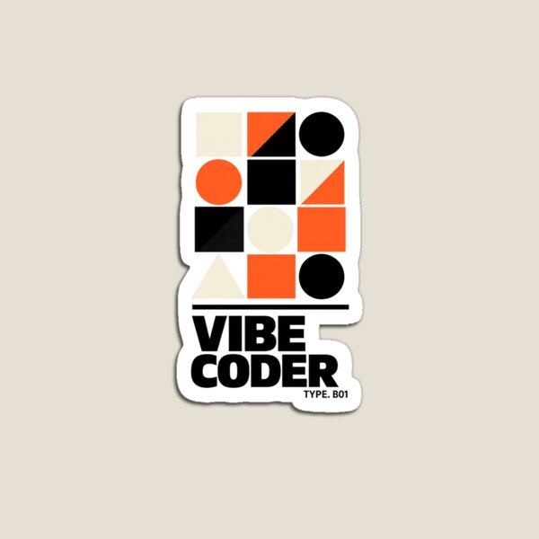 Item preview, Vibe Coder Brutalist Bauhaus — Modern Geometric AI Developer designed and sold by VaultInk.