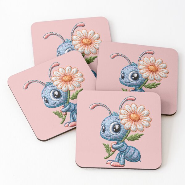 Item preview, Cute Embroidered Ant with Daisy designed and sold by MegaNovaArt.