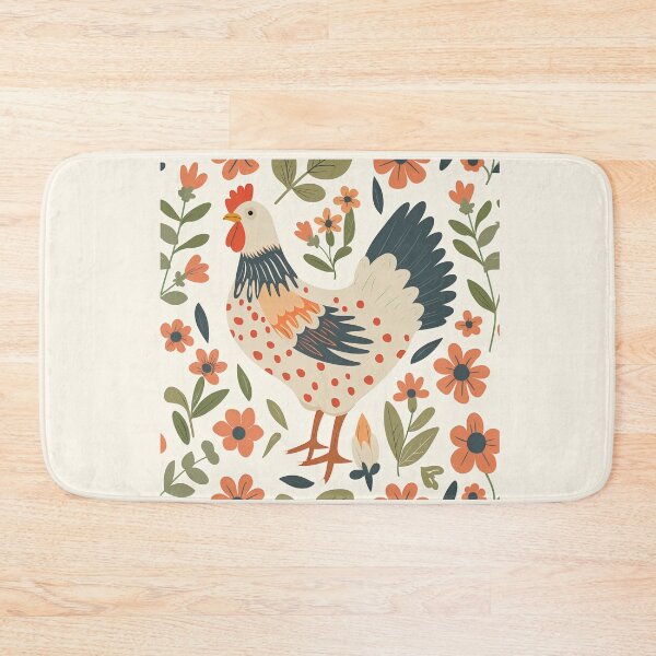 Item preview, Scandinavian Folk Art, Floral Chicken designed and sold by xiao xuans.