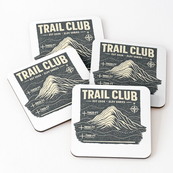 Item preview, Trail Club Est 2026 — Vintage Topographic Mountain Hiking designed and sold by VaultInk.