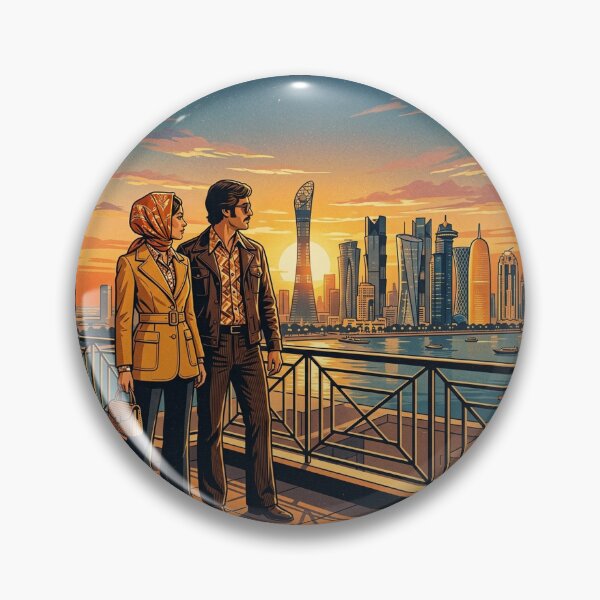 Item preview, Vintage Doha Sunset Fashion Travel Art designed and sold by DuckOddity.