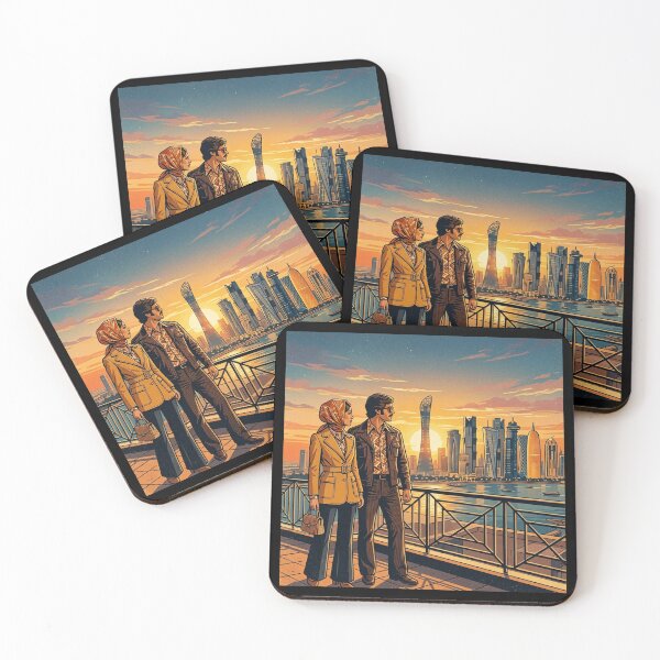 Item preview, Vintage Doha Sunset Fashion Travel Art designed and sold by DuckOddity.