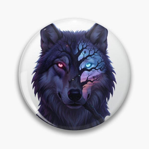 Item preview, Ethereal Dual-Spirit Wolf - Enchanted Nature Wildlife Art designed and sold by SupernovaNote.