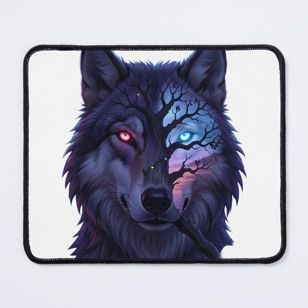 Item preview, Ethereal Dual-Spirit Wolf - Enchanted Nature Wildlife Art designed and sold by SupernovaNote.