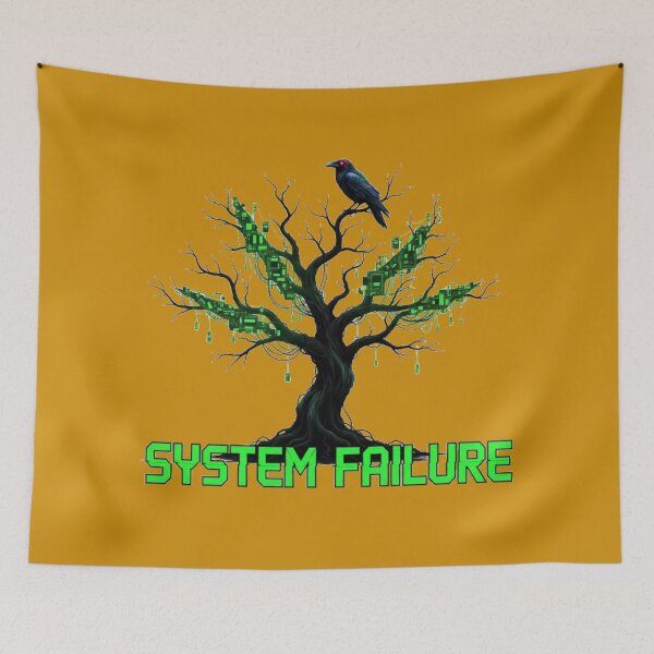 Item preview, System Failure Cyber Tree – Digital Matrix Crow Tech Art designed and sold by puzzell.