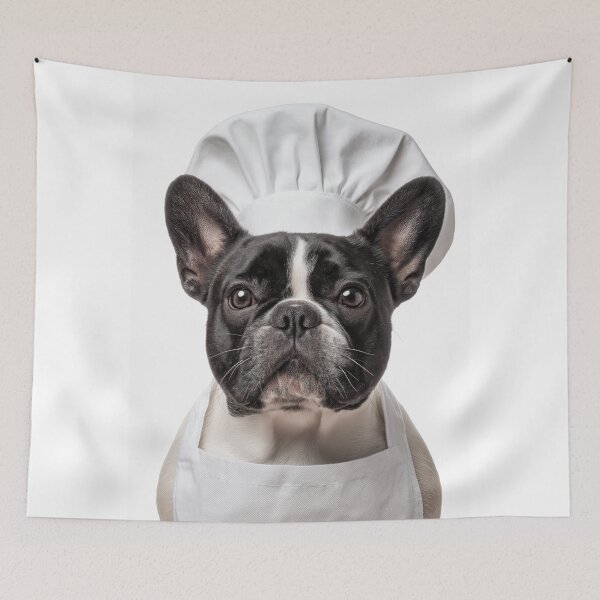 Item preview, Funny French Bulldog Chef Realistic Animal Cooking Humor Art designed and sold by LazyOwlStore.