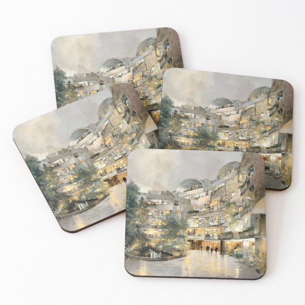 Item preview, Frobisher Crescent at Dusk — Barbican Estate London Watercolour designed and sold by Atelier Pivoine.