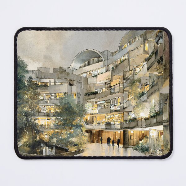 Item preview, Frobisher Crescent at Dusk — Barbican Estate London Watercolour designed and sold by Atelier Pivoine.