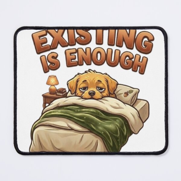 Item preview, Existing Is Enough Cute Sleepy Golden Retriever Dog Meme designed and sold by Northern Glow Art.