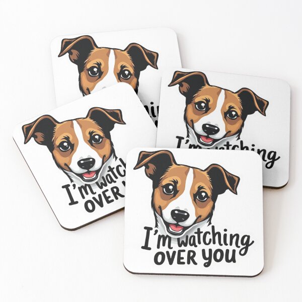 Item preview, Jack Russell Terrier with I'm watching over you text designed and sold by Prints by Mat.