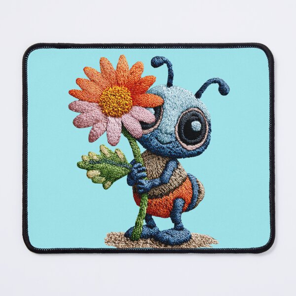 Item preview, Cute Embroidered Bee with Flower designed and sold by MegaNovaArt.