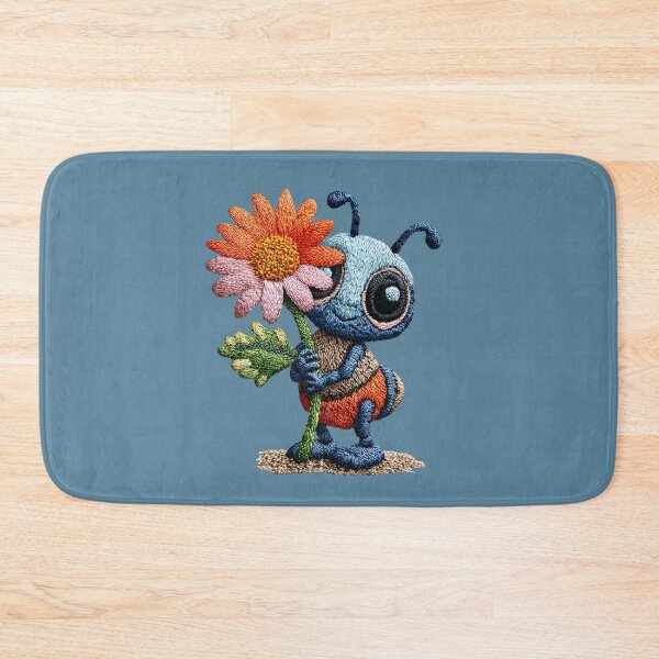 Item preview, Cute Embroidered Bee with Flower designed and sold by MegaNovaArt.