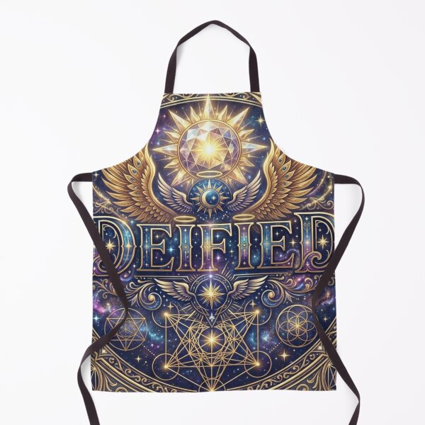 Item preview, Deified Spiritual Cosmic Art - Sacred Geometry Gold Wings Galaxy T-Shirt Poster designed and sold by RAMHEARTS.