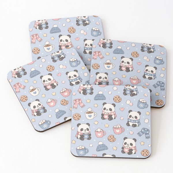 Item preview, Cute Winter Panda Hot Cocoa Pattern designed and sold by Soft Berry Studio.