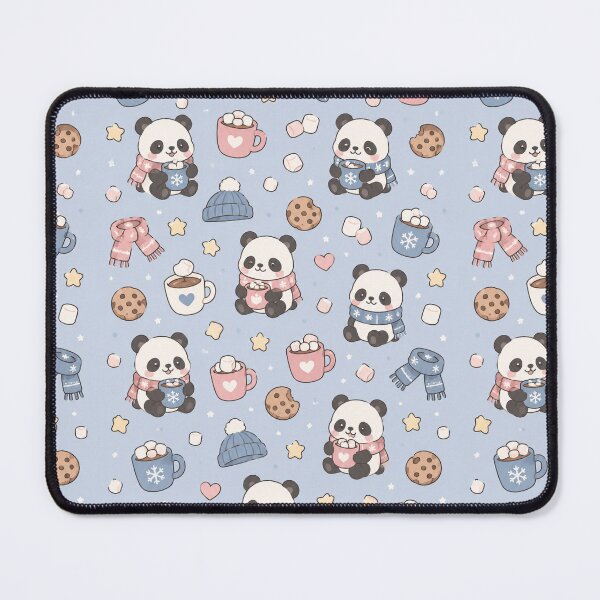 Item preview, Cute Winter Panda Hot Cocoa Pattern designed and sold by Soft Berry Studio.