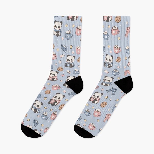 Item preview, Cute Winter Panda Hot Cocoa Pattern designed and sold by Soft Berry Studio.