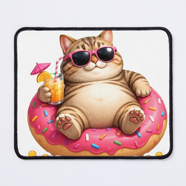 Item preview, Vacation Mode Relaxing Cat Summer Sticker designed and sold by PawFusionArt.