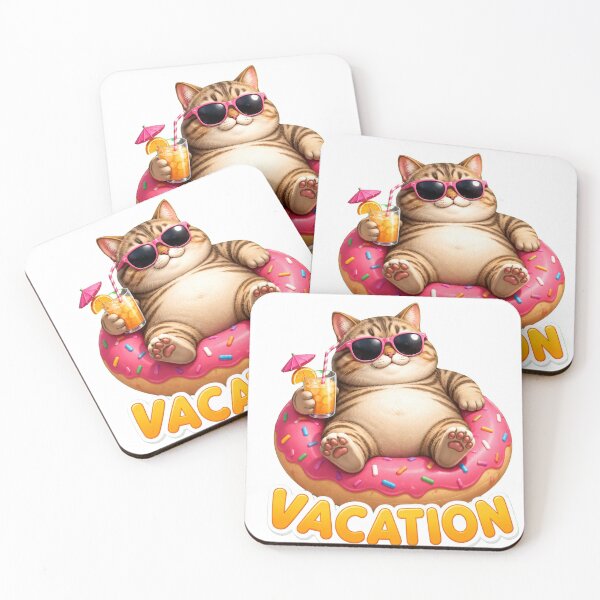 Item preview, Vacation Mode Relaxing Cat Summer Sticker designed and sold by PawFusionArt.