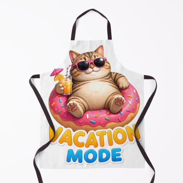 Item preview, Vacation Mode Relaxing Cat Summer Sticker designed and sold by PawFusionArt.