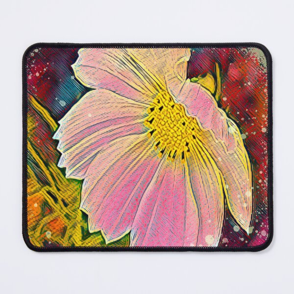 Item preview, Grunge Pop Art Pink Cosmos Flower Digital Sketch designed and sold by BalkanBloom.