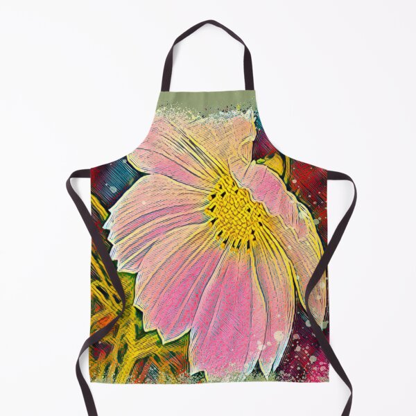 Item preview, Grunge Pop Art Pink Cosmos Flower Digital Sketch designed and sold by BalkanBloom.