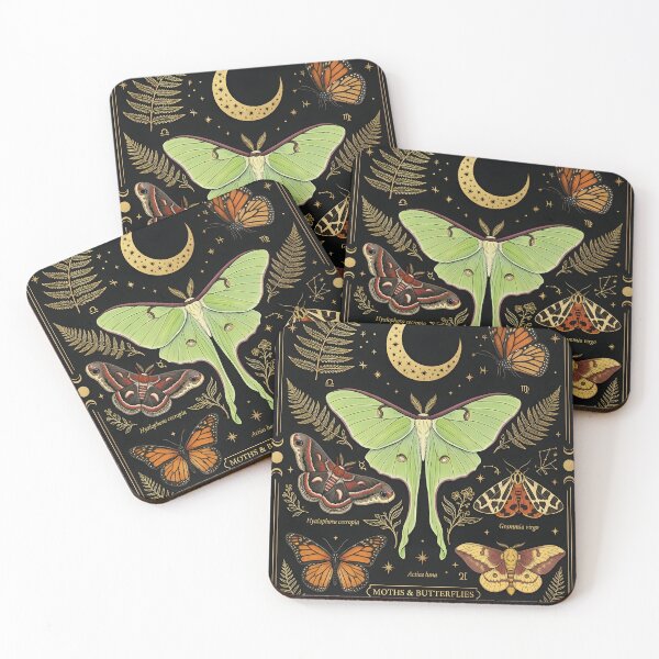 Item preview, Vintage Luna Moth Butterflies Chart Botanical Poster designed and sold by K Design Store.
