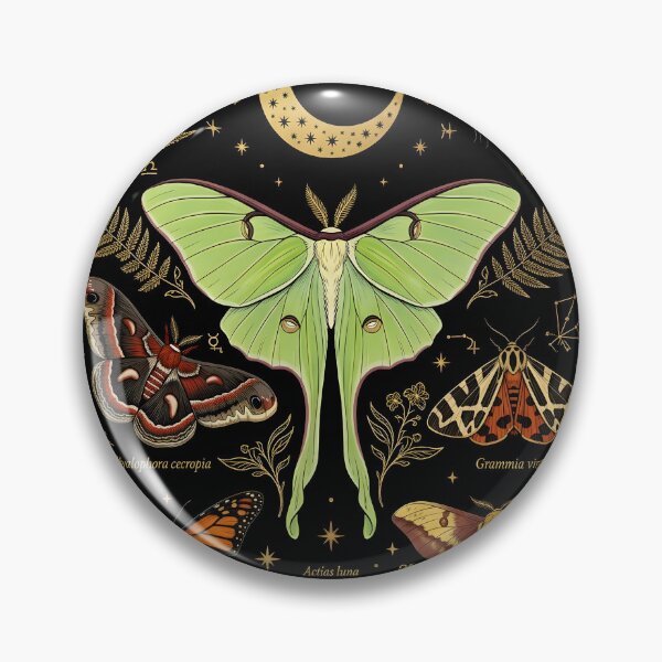 Item preview, Vintage Luna Moth Butterflies Chart Botanical Poster designed and sold by KINKDesign.