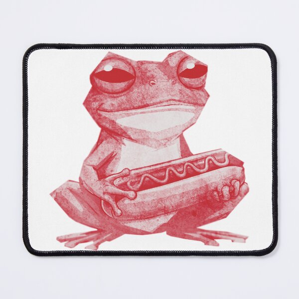 Item preview, Grumpy Frog Holding Hot Dog designed and sold by kinpirks.