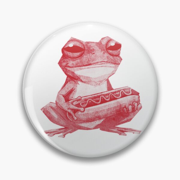 Item preview, Grumpy Frog Holding Hot Dog designed and sold by kinpirks.