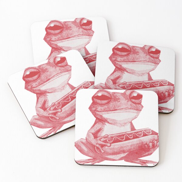 Item preview, Grumpy Frog Holding Hot Dog designed and sold by kinpirks.