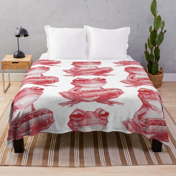 Item preview, Grumpy Frog Holding Hot Dog designed and sold by kinpirks.