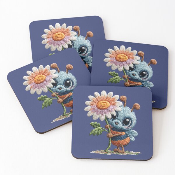 Item preview, Cute Embroidered Bumblebee with Daisy designed and sold by MegaNovaArt.